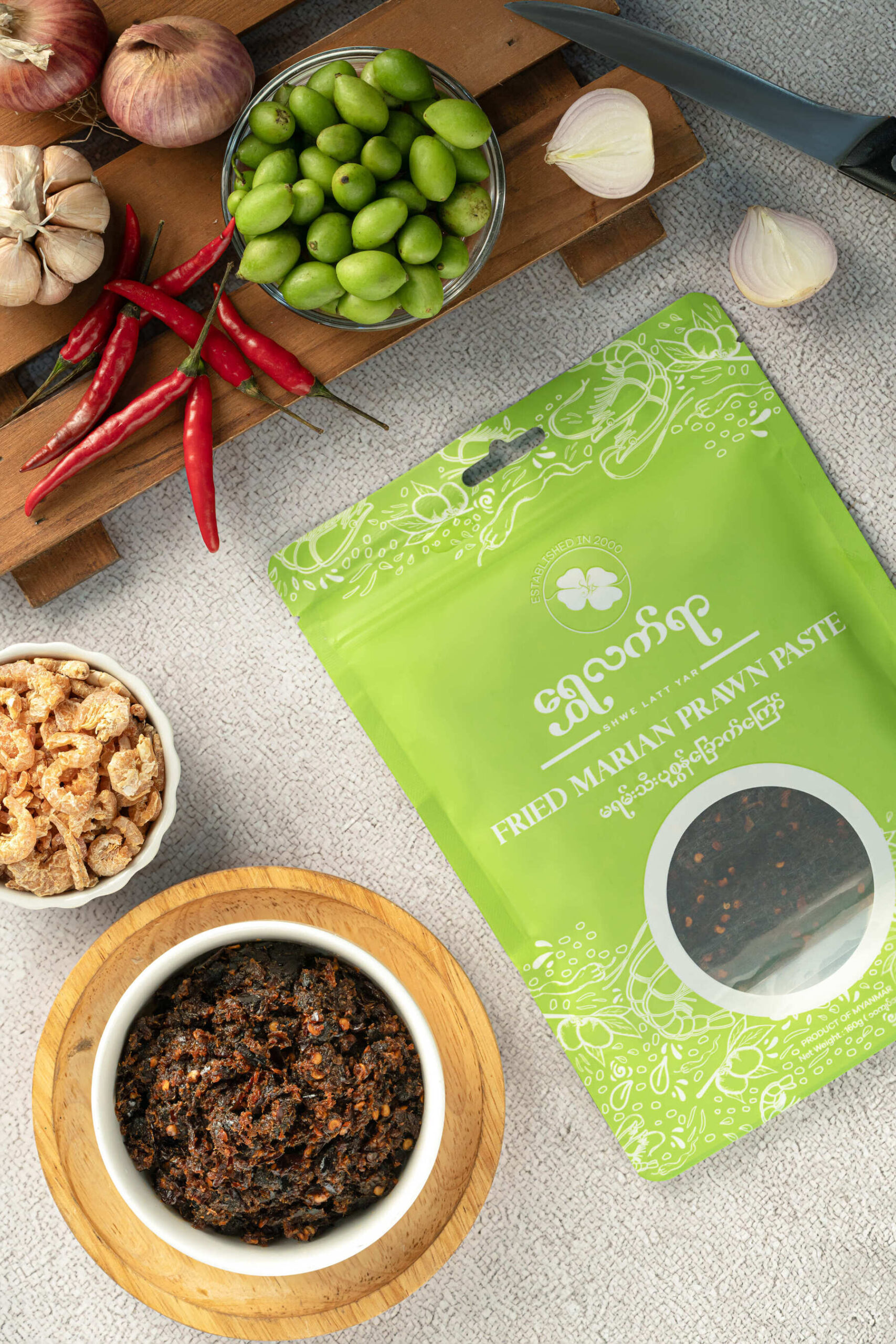 မရမ်းသီး ပုဇွန်ခြောက်ကြော် 160g